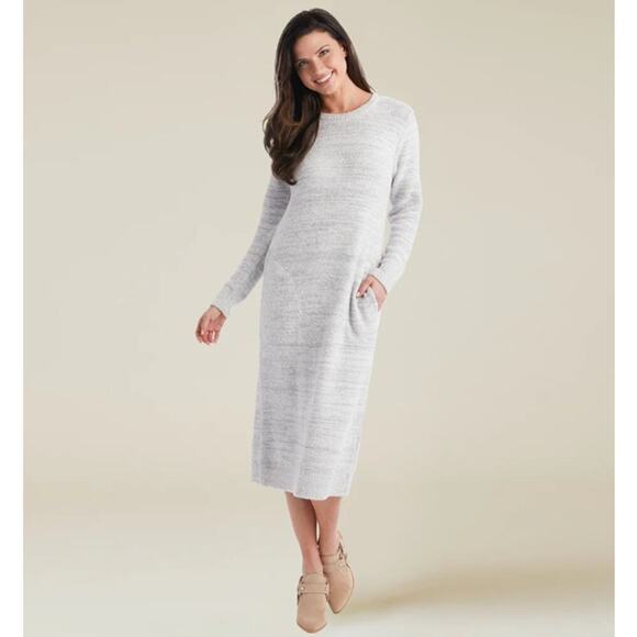 Softies Women's Marshmallow Crew Neck Lounger with Pockets Size S/M Heather Gray - Picture 3 of 10